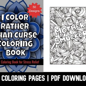  Maybe Swearing Will Help Adult Coloring Book Set - for Adults  Relaxation with Markers in a Case - Motivational Swear Word Anxiety Relief  - Color Cuss & Laugh Your Way