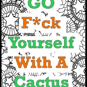 Swear Word Coloring Page For Adults | Adult Humor (Printable, PDF Download)