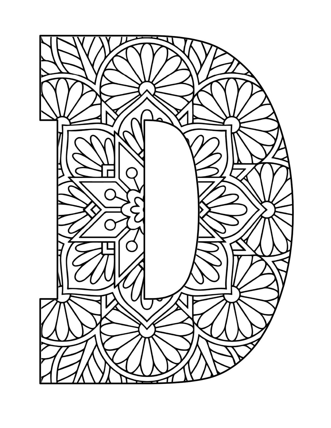Mandala Alphabet Letters Coloring Pages. - Etsy Canada