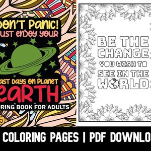 Coloring Pages: Planet Earth Quotes Coloring Book by GBN Publishing Club | Adult Humor | Adult Coloring Book (Printable, PDF Download)