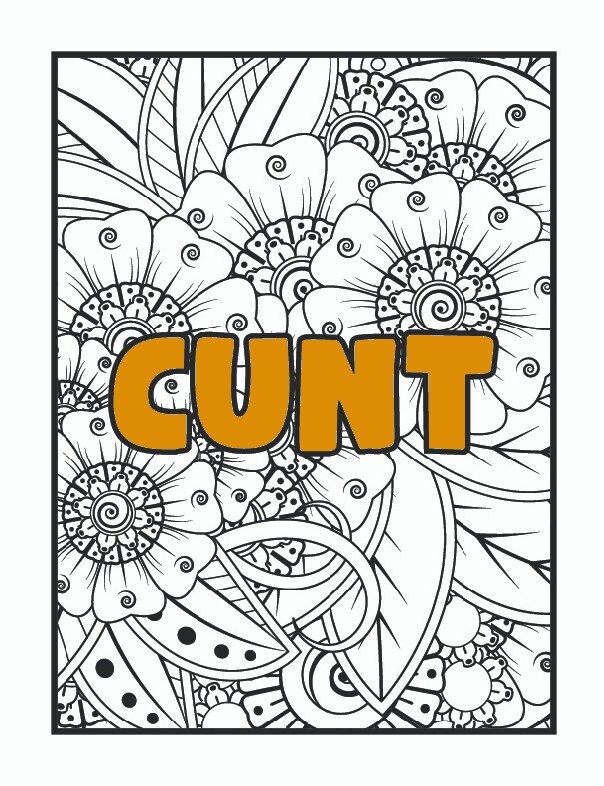 Cunt - Swear Word Coloring Page for Adults | Adult Humor (printable ...