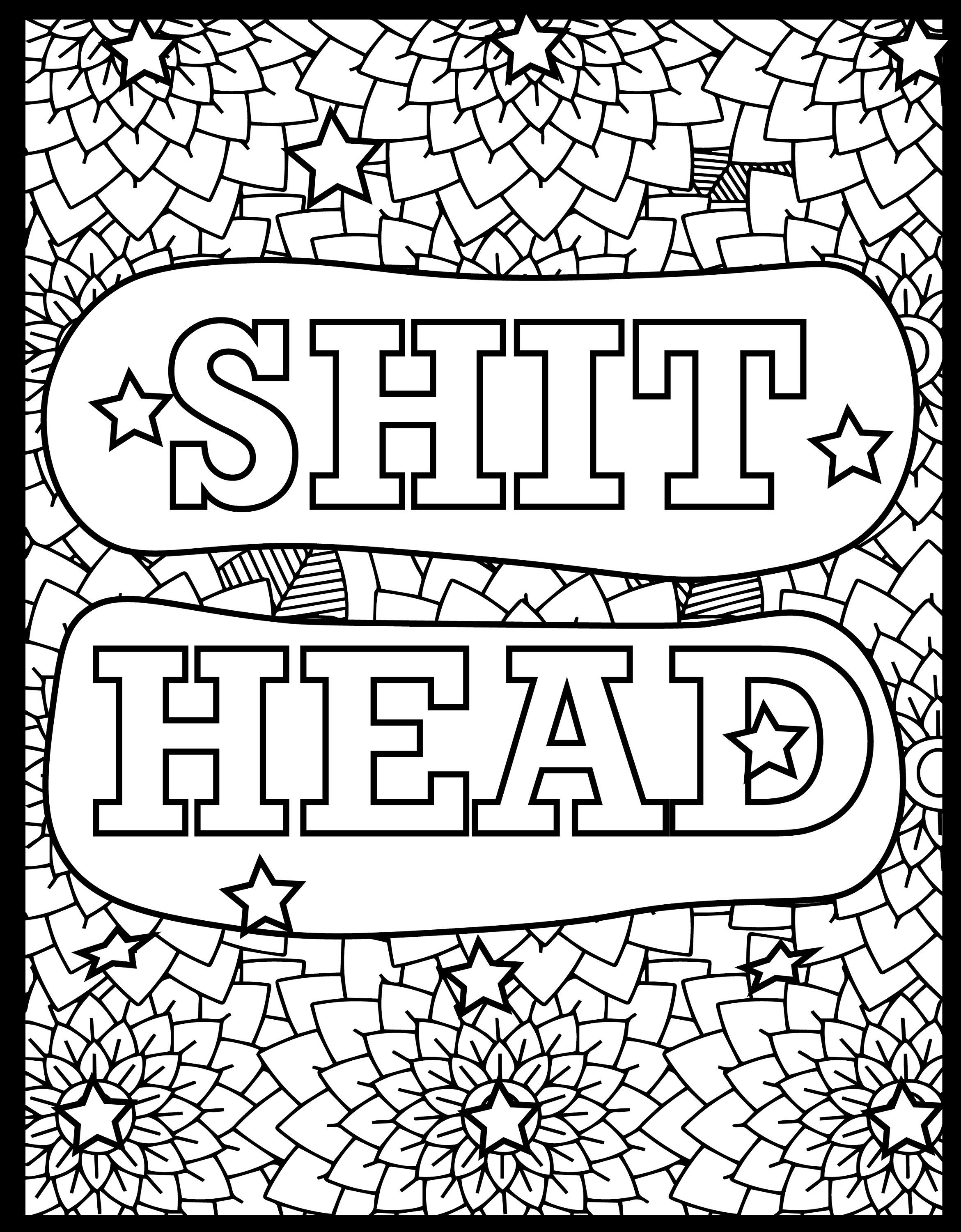 Swear Word Coloring Page for Adults High Resolution Digital Etsy
