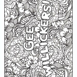 Gee Willickers: Adult Coloring Page | Adult Humor