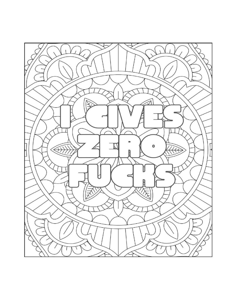 3 Profanity Coloring Print Ready Pages.(printable, PDF Download) - Etsy