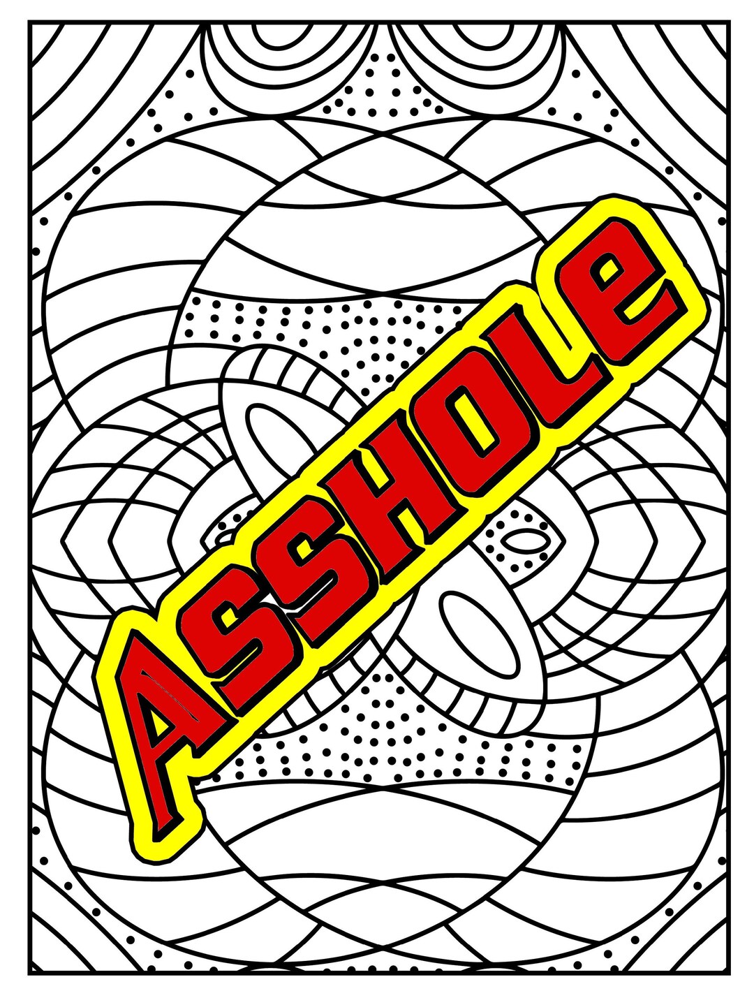 Asshole - Swear Word Coloring Page for Adults| Adult Humor (printable ...