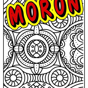 Moron - Swear Word Coloring Page For Adults | Adult Humor (Printable, PDF Download)