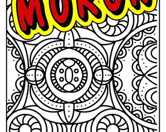 Moron - Swear Word Coloring Page For Adults | Adult Humor (Printable, PDF Download)