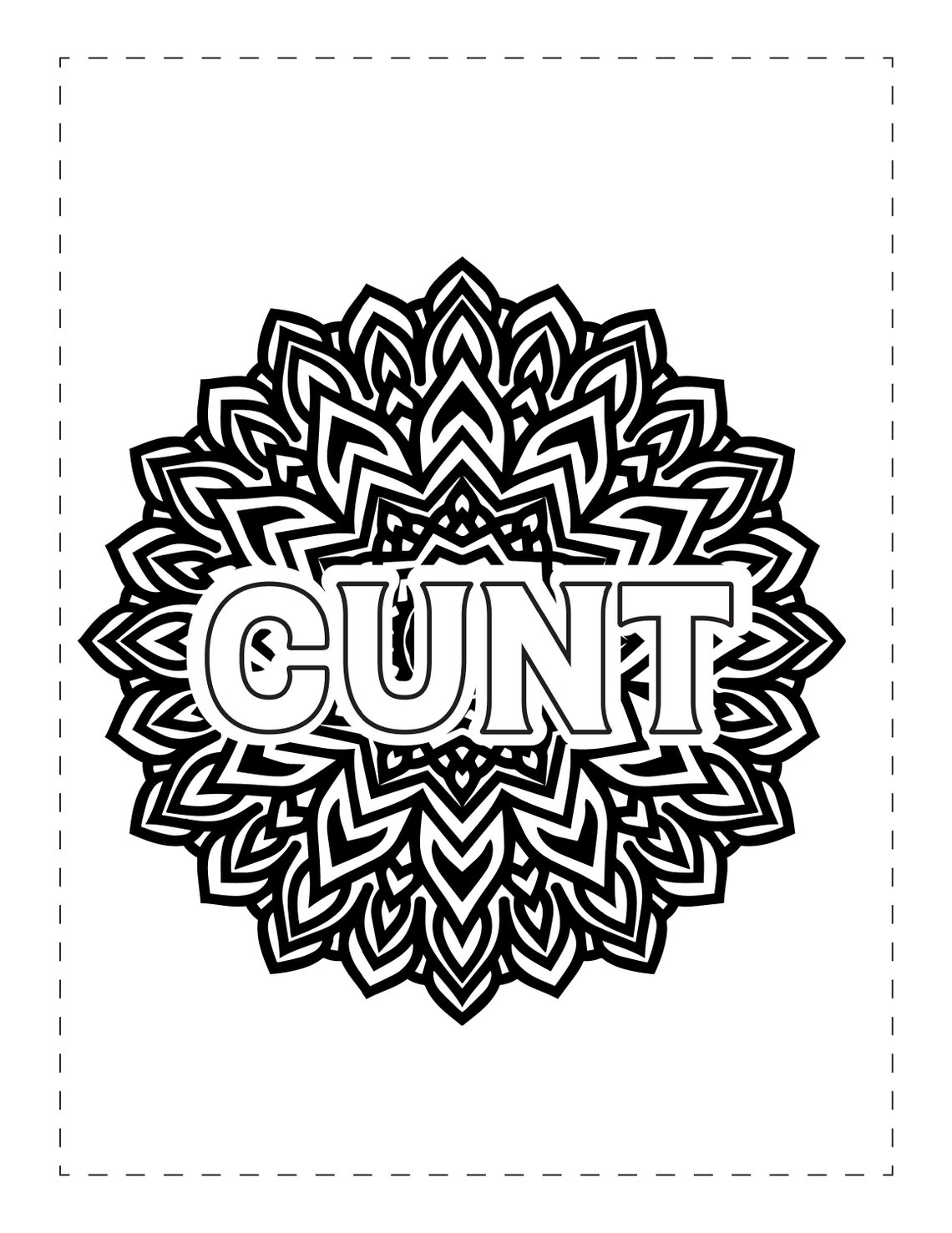 Cunt - Swear Word Coloring Page for Adults | Adult Humor (printable ...