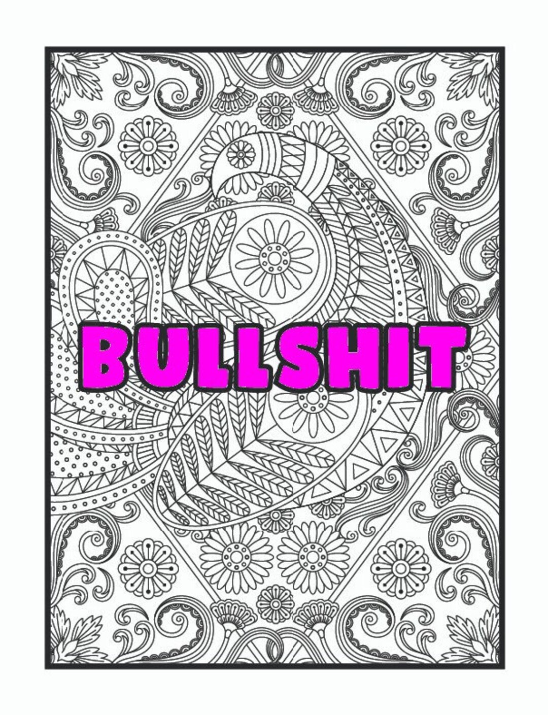Bullshit Swear Word Coloring Page for Adults Adult Humor printable, PDF ...