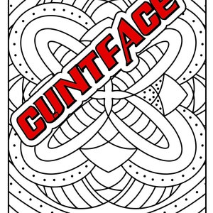 Cuntface - Swear Word Coloring Page For Adults | Adult Humor (Printable, PDF Download)