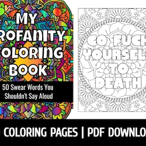Adult Profanity Coloring Book by GBN Publishing Club | Adult Coloring Book | Adult Humor | Printable PDF Download