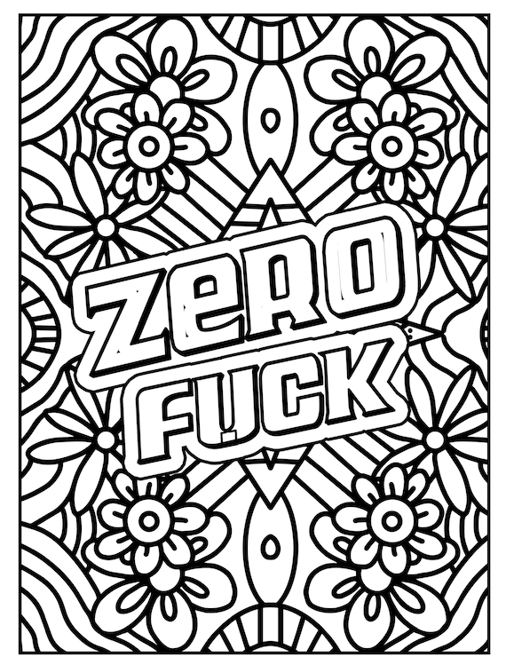 Swear Word Coloring Page for Adults High Resolution Digital Etsy
