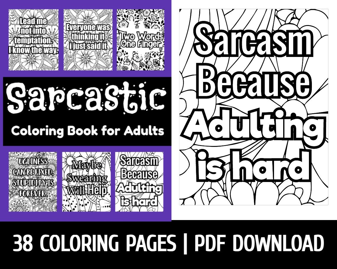 Things I Want to Say at Work but Can't Coloring Books for Adults, Coworker  Sarcastic Quotes, Funny Gag Gift, Office Gift, Mandala and Flower 