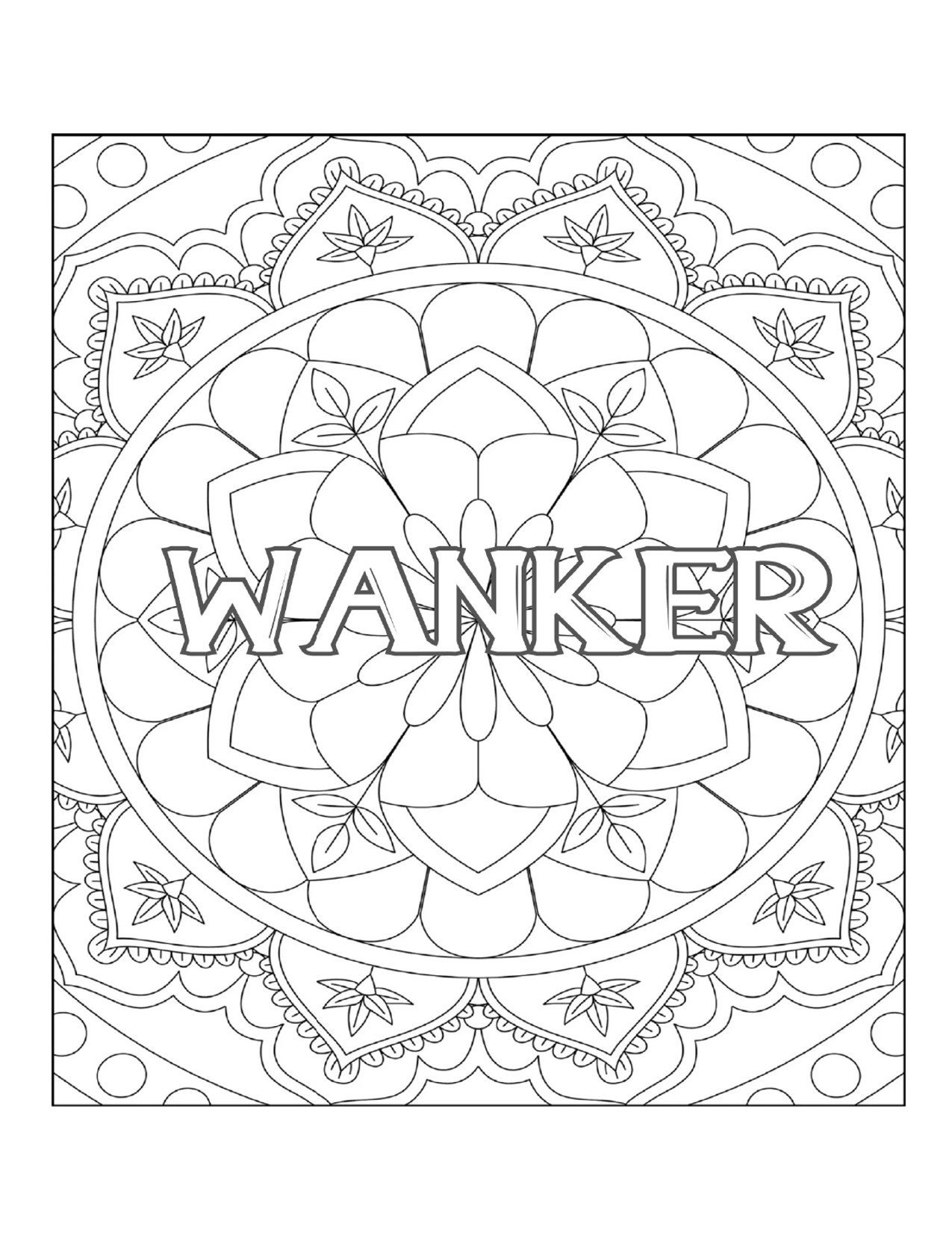 Wanker Swear Word Coloring Page for Adultsprintable PDF - Etsy