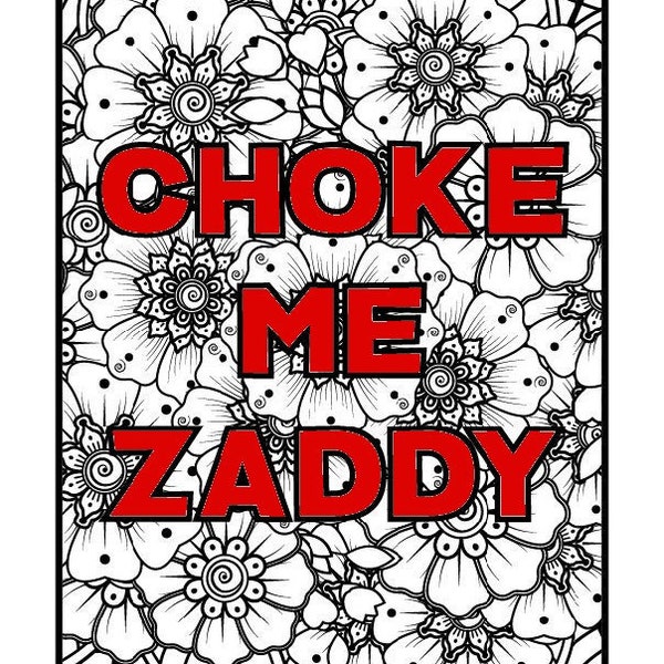 Choke Me - Swear Word Coloring Page For Adults | Adult Humor (Printable, PDF Download)