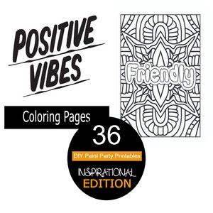 Desenhos para colorir com palavras de vibração positiva | Humor adulto (para impressão, download em PDF)