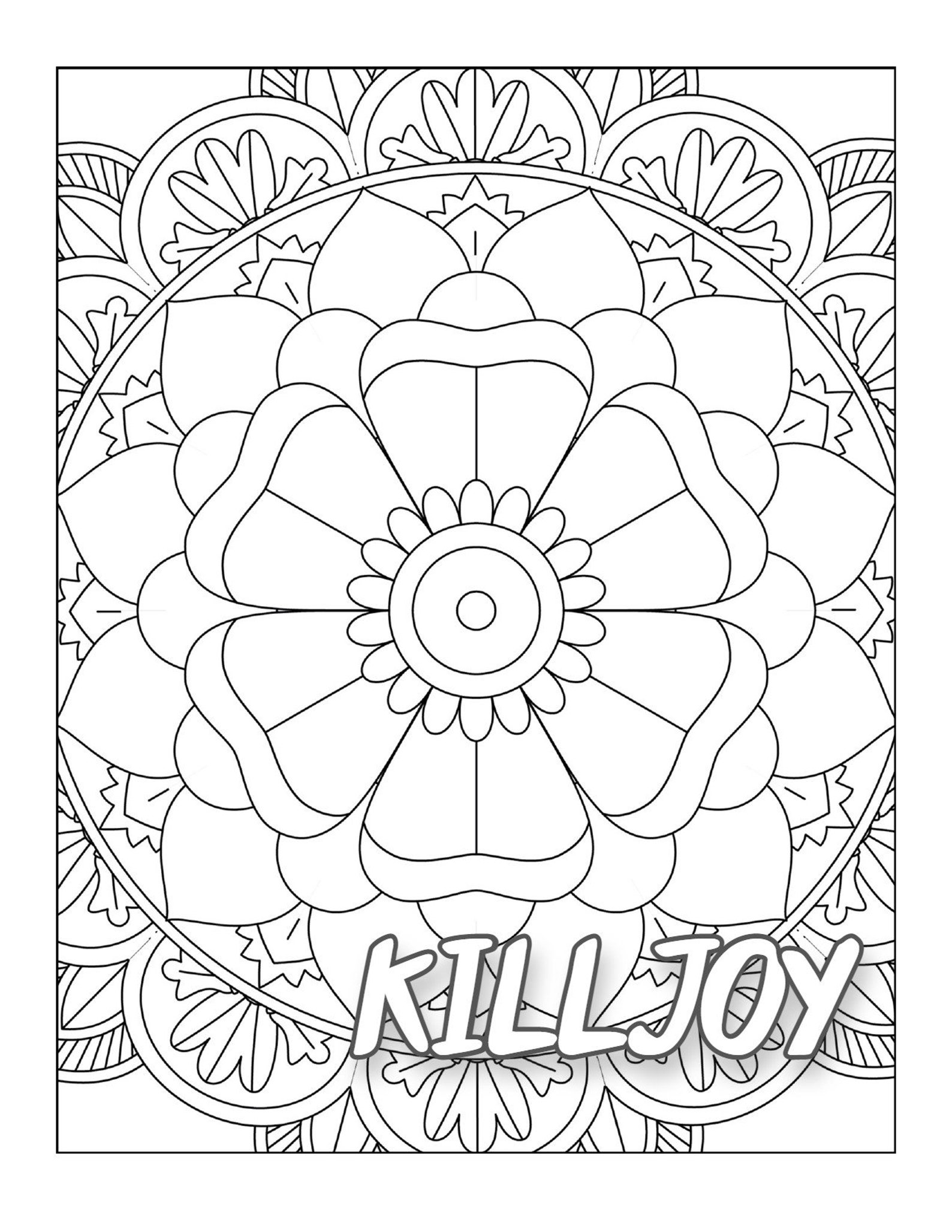 Kill Joy - Swear Word Coloring Page for Adults | Adult Humor (printable ...
