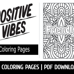 Positive Vibe Words Coloring Pages | Adult Humor | Wine and Coloring  Printables | DIY Paint and Sip Bundle | Couples PNGs (PDF Download)