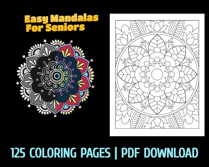 15 Page Printable Mandala Coloring Book Flower Mandala Design Coloring  Books for Adults Instant Digital Download 