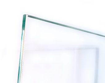 Op maat gesneden transparant gehard glas met gepolijste randen verkrijgbaar in verschillende diktes (grote maten)