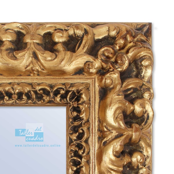 Specchio da parete a tutta massa con cornice in legno (varie misure e colori) serie 2549