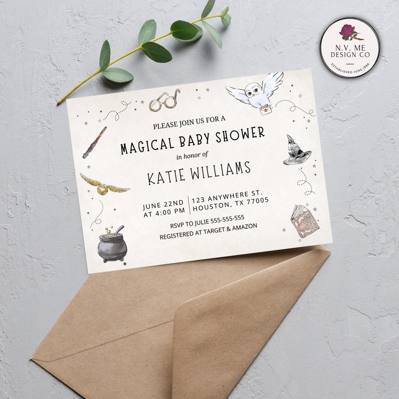 EDITABLE 5 Piecesharry Potter Baby Shower Invitation Calling Etsy