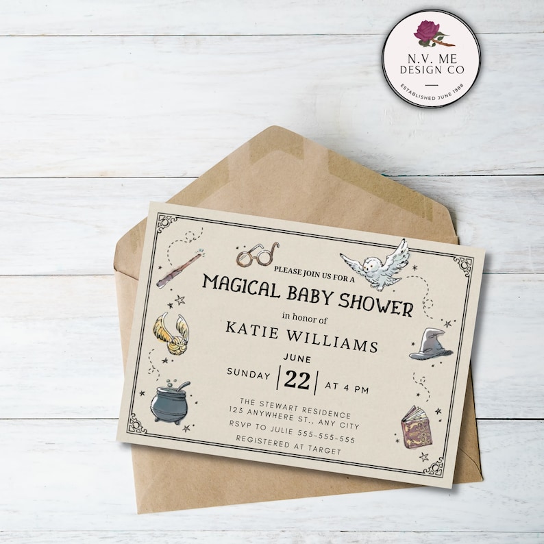 EDITABLE Harry Potter Baby Shower Invitation Template Calling Etsy
