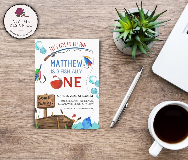 EDITABLE First Birthday Party Invitation Ofishally 1st Etsy