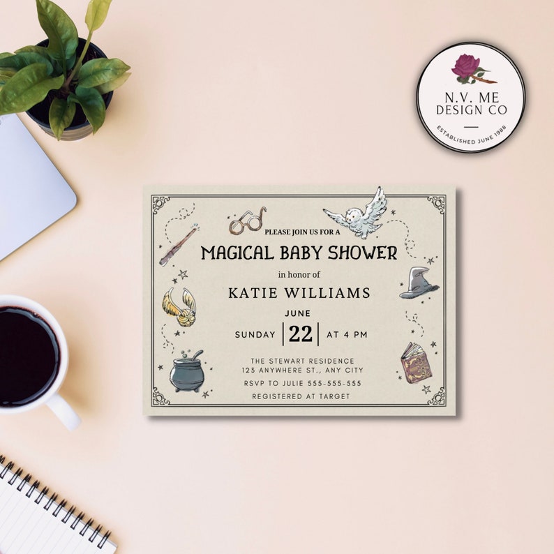 EDITABLE Harry Potter Baby Shower Invitation Template Calling Etsy