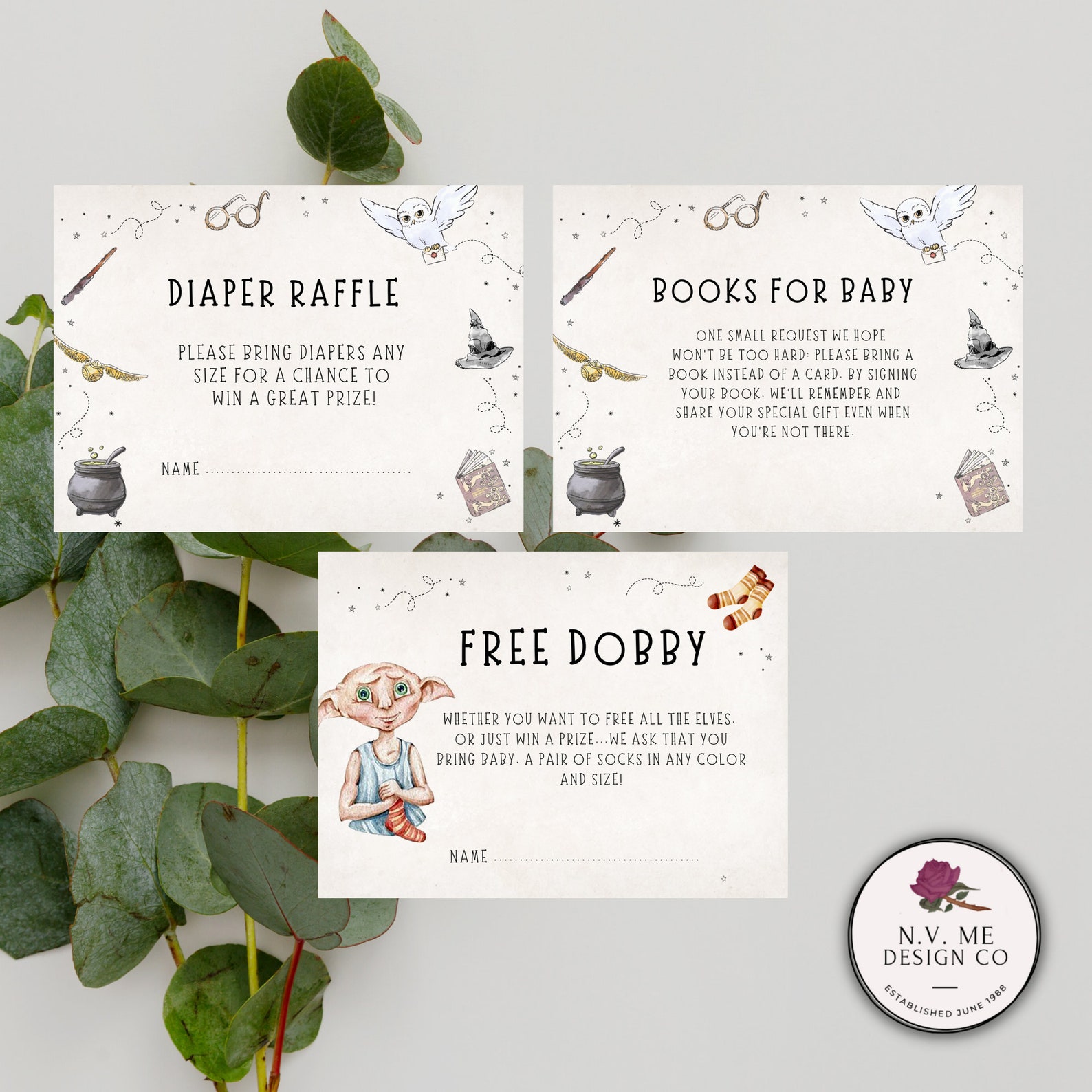 EDITABLE 5 Piecesharry Potter Baby Shower Invitation Calling Etsy