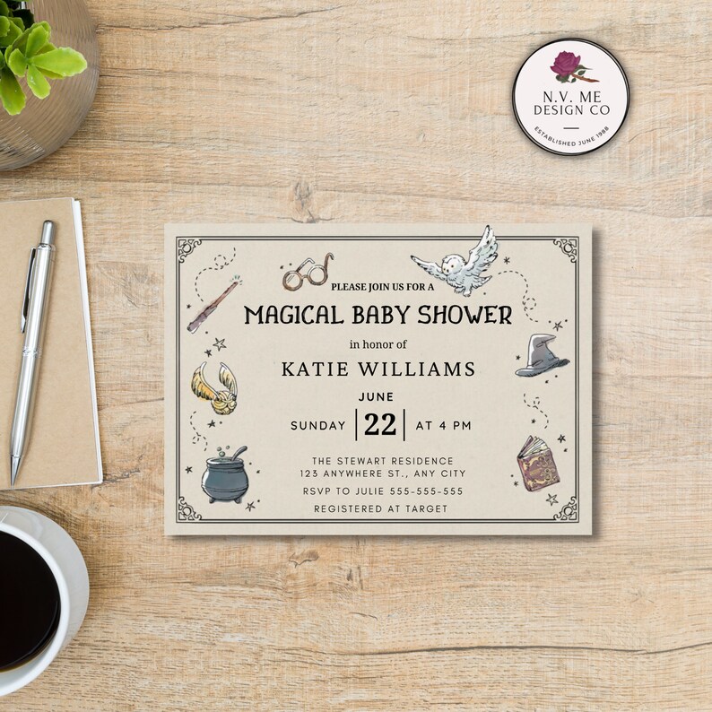 EDITABLE Harry Potter Baby Shower Invitation Template Calling Etsy