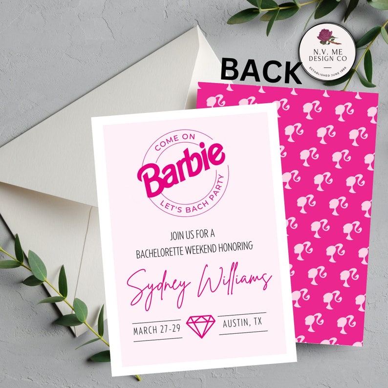 Editable Come on Barbie Let's Bach Party I Bachelorette - Etsy