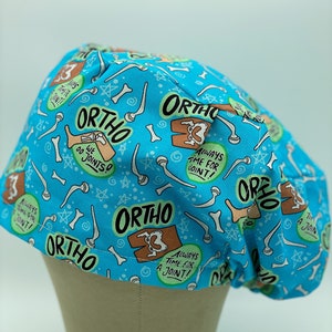 Scrub Caps: Ortho Euro Style Scrub Cap, Funny Scrub Cap, Scrub Cap, Cotton Scrub Cap, Scrub Hat, Joint Scrub Cap, Healthcare Worker