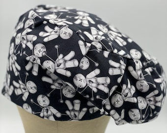 Scrub Caps: VooDoo Love Euro Style Scrub Cap, Scrub Cap, Scrub Hat, Surgical Scrub Cap, Fun Scrub Cap, Funny Scrub Cap, Cotton Scrub Cap