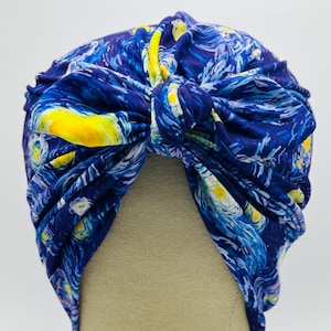 Stretchy Scrub Cap: Starry Night Stretchy Scrub Cap, Healthcare Worker, Scrub Cap, Scrub Hat, Medical Worker, Surgical Cap, Soft Scrub Cap