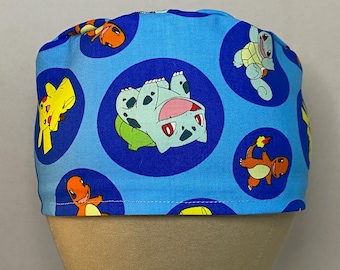 SCRUB CAPS:Cartoon Scrub Cap,CartoonScrub Hat, Cotton Scrub Cap, Surgical Scrub Cap, Fun Scrub ,Foodservice, Healthcare Worker