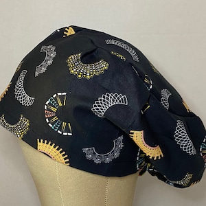 SCRUB CAPS: Ruth Bader Ginsburg Collars Euro Style Scrub Cap, Women In Power Scrub Cap,Scrub Cap, Surgical Scrub Cap, Healthcare Worker
