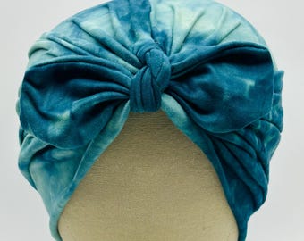Stretchy Scrub Cap:  Blue Tie Dye Stretchy Scrub Cap, Healthcare Worker, Scrub Cap, Scrub Hat, Medical Worker, Surgical Cap, Soft Scrub Cap