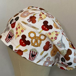 SCRUB CAPS: Theme Park Treats Euro Style Scrub Cap, Scrub Hat, Surgical Scrub Cap, Cotton Scrub Cap, Foodservice, Healthcare Worker