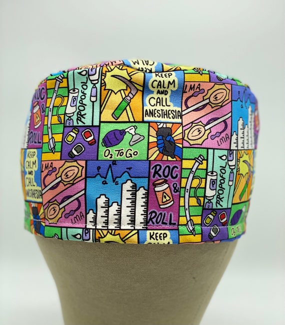 Scrub Caps: Anesthesia Scrub Cap, Scrub Cap, Scrub Hat, Surgical Scrub Cap, Fun Scrub Cap, Cotton Scrub Cap, Tech Scrub Cap. Medical Worker