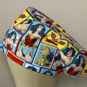 SCRUB CAPS: Super Hero Euro Style Scrub Cap, Surgical Scrub Cap, Scrub Hat, Super Hero Scrub Cap, Foodservice, Healthcare Worker