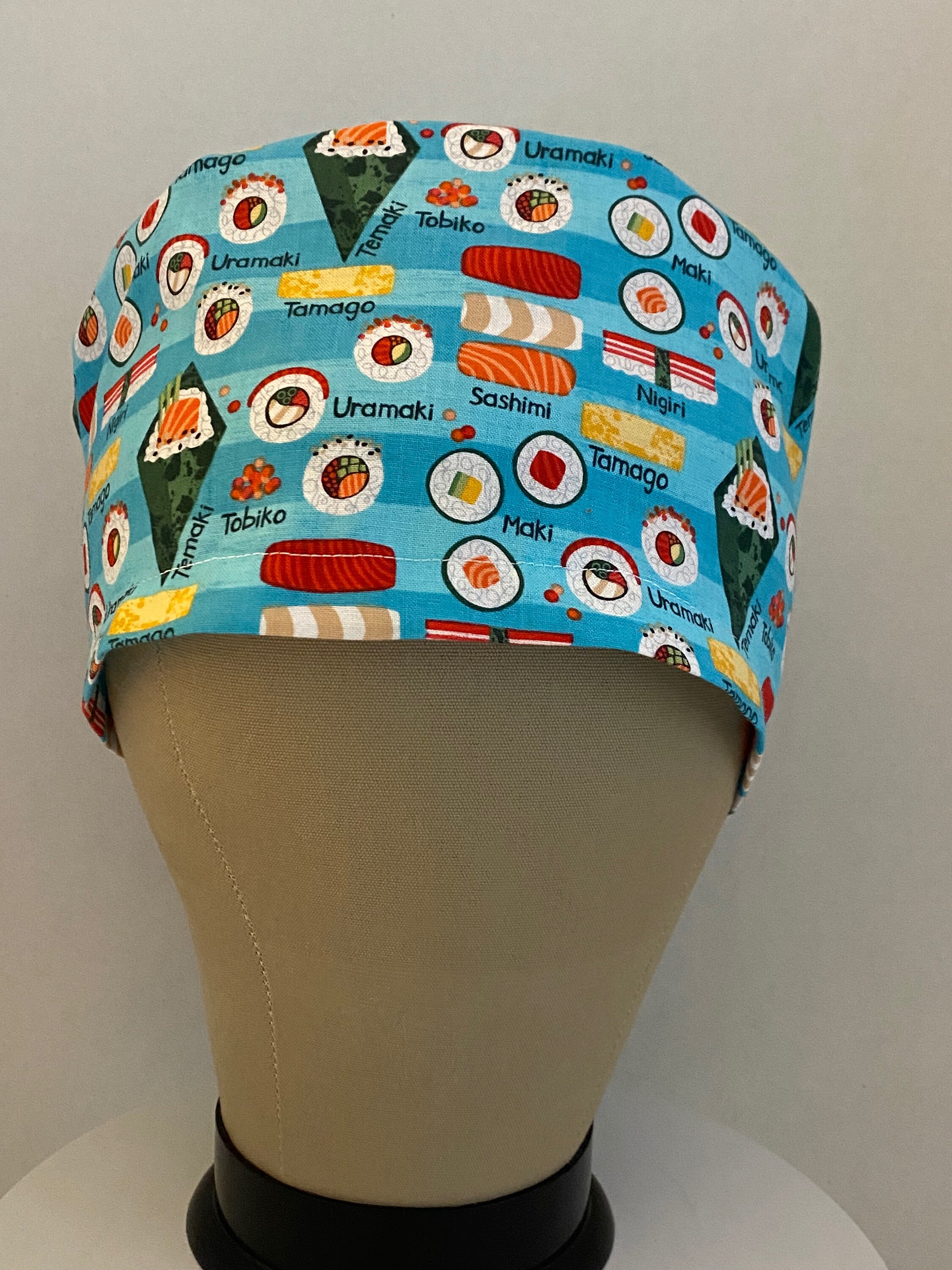 Sushi Euro Scrub Cap. Food Scrub Hat Surgical Scrub Cap Etsy