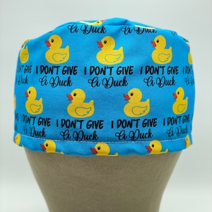 Shop Exclusive: I Don’t Give a Duck Scrub Cap. Scrub Cap, Scrub Hat, Surgical Scrub Cap, Cotton Scrub Cap, Fun Scrub Cap, Funny Scrub Cap