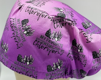 Shop Exclusive: My Favorite Essential Oil is Chloroform Euro Style Scrub Cap, Scrub Cap, Scrub Hat, Surgical Scrub Cap, Scrub Life