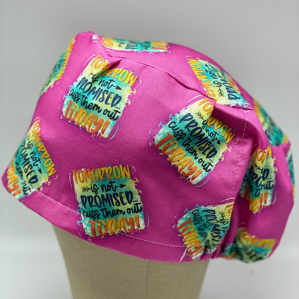 Shop Exclusive: Tomorrow Is Not Promised Euro Style Scrub Cap, Scrub Cap Scrub Hat, Surgical Scrub Cap, Funny Scrub Cap, Cotton Scrub Cap