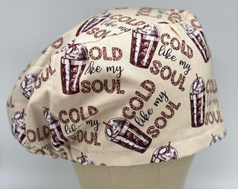 Shop Exclusive: Cold Like My Soul Euro Style Scrub Cap, Scrub Cap, Scrub Hat, Surgical Scrub Cap, Funny Scrub Cap, Cotton Scrub Cap
