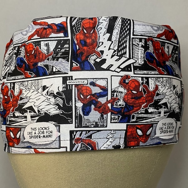 SCRUB CAPS: Super Hero Scrub Cap, Scrub Hat, Cotton Scrub Cap, Surgical Scrub Cap, Fun Scrub Cap, Foodservice, Healthcare