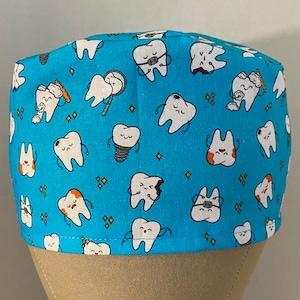 Dentist Scrub Cap, Dental Caps, Dentist Gift, Dental Hygienist Cap, Dental Assistant Cap, Odontology Scrub Cap, Medical Dental Surgical Cap