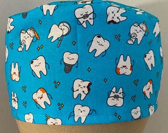 Dentist Scrub Cap, Dental Caps, Dentist Gift, Dental Hygienist Cap, Dental Assistant Cap, Odontology Scrub Cap, Medical Dental Surgical Cap