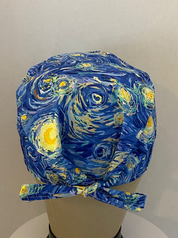 SCRUB CAPS: Starry Night Scrub Cap, Scrub Hat, Surgical Cap  display picture 1